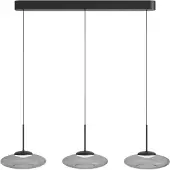 Lyora Suspension 3 lumières Bounto Verre transparent noir