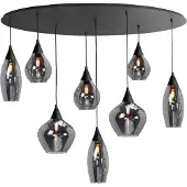 Highlight Suspension Cambio Verre fumé noir à 8 lumières