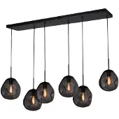 Masterlight Lampe suspendue Lava 6x verre à fumée Ø 24cm
