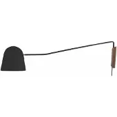 Artdelight Lampe de lecture élégante Sensa noir avec du bois