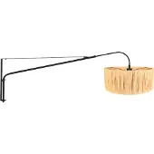 Steinhauer Applique murale Elegant Classy noir avec abat-jour paille