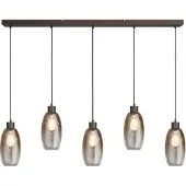Masterlight Lampe suspendue en verre Olive 5x Ø 15cm - cacao