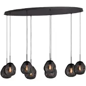 Masterlight Lampe suspendue Lava Oval 8x verre à fumée Ø 24cm