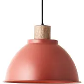 Brilliant Suspension décorative Erena en rouge | dimmable avec une ampoule adaptée | Ø 38 cm | Hauteur 120 cm | 1 x E27 max. 60 watts | Métal/bois