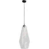 Masterlight Lampe suspendue noire Diamond 27 cm avec verre transparent