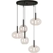 Masterlight Lampe pendante 5L vide Lido avec du verre transparent