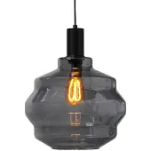 Masterlight Lampe suspendue noire Porto avec verre fumé Boule - Ø 30cm