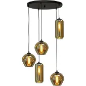 Masterlight Lampe suspendue Quinto Smoke Curiosa à 5 lumières