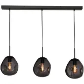 Masterlight Lampe à suspension en verre Lava 3x verre à fumée Ø 24cm