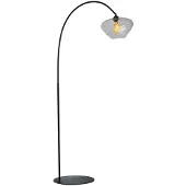 Masterlight Lampe à arc Porto Verre clair Blossom - Ø 30cm