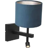 Steinhauer - applique murale - Stang - noir - métal velours tissu - lampe de lit - LED_E27 - 8208ZW