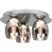 Highlight Plafonnier Nebula Nickel Verre fumé à 3 lumières
