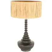 Steinhauer Lampe de table unique Bois avec capuche couleur paille