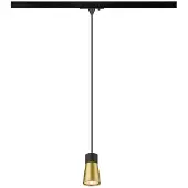 SLV PURI 2.0 Cone, 1 lampe à suspension, GU10, longueur de suspension 200cm, 1x max. 6W, noir / or 1008259