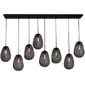 Masterlight Lampe suspendue Lava 8x verre fumé Ø 22,5cm
