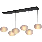 Masterlight Lampe suspendue 6 lumières Arena avec des casquettes blanches