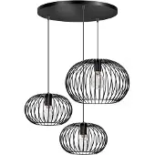 Expo Lampe suspendue en fil de fer Wire 2 3 lumières noir