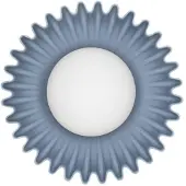 Lyora Applique murale Petel bleu avec verre blanc