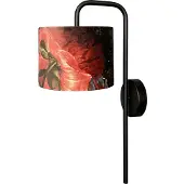 Masterlight Applique noire Venus avec abat-jour fleur