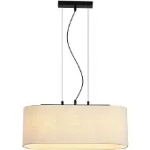 Searchlight Suspension Hessian noir avec abat-jour en lin