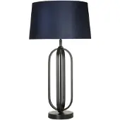 Searchlight Lampe de table Chic noir avec capuche bleue