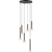 Masterlight Suspension LED Fabro 6 lumières - cuivre ancien