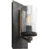 FEISS Applique Angelo, bois vieilli teinté chêne foncé et fer noir, 1xE27x60W, métal, dim. : 33x13,7x15,2 cm, IP20,