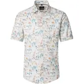 Casa Moda Casual Fit Chemise en lin manches courtes beige