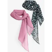 Bonprix Lot de 2 foulards à motif floral