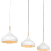 Steinhauer - lampe suspendue - Bjorr - blanc - bois métal - grande lampe de table de salle à manger - E27 - 3099W