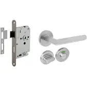 Intersteel Jeu complet de poignées de porte Hoek 90 toilette en acier inoxydable