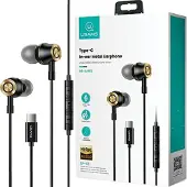 Usams Casque d'écoute stéréo Ep-43 Metalusb-C Noir/Noir Hsep4301