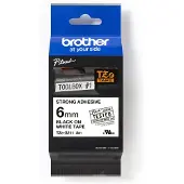 Brother TZe-S211 - (6 mm) - Noir sur blanc - Ruban