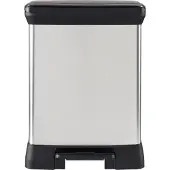Curver 240642 DECOBIN Mülleimer 30,0 l silbermetallic