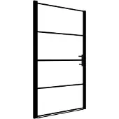 vidaXL Porte de douche verre dur mat 91x195 cm noir