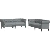 vidaXL Ensemble de canapés 2 pièces gris clair Tissu