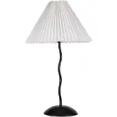 Beliani Lampe de table base métallique noire abat-jour blanc plié lumière pour table de chevet