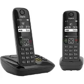 Gigaset Téléphone sans fil duo dect noir avec répondeur - - AS690ADUONOIR -