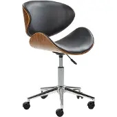 Beliani Fauteuil de bureau , noir, simili-cuir, réglable en hauteur