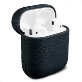 Accezz Coque en cuir véritable Apple Airpods 1 / 2 - Bleu foncé