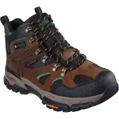 SKECHERS Bottines à lacets brun foncé / vert / noir