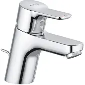 Kludi PURE&EASY Mitigeur monocommandé pour lavabo, hauteur de bec 60mm, garniture d'écoulement en plastique, chrome, 372850565