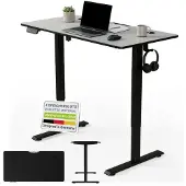Juskys Bureau réglable électriquement - 120 x 60 cm - Noir
