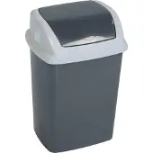 MAUL Abfallbehälter MAULswing 5l Schwingdeckel Kunststoff, Poubelle, Blanc, Gris