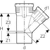 Geberit Vertriebs GmbH Dérivation Silent-Pro 45 degrés DN90/90