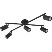 LINDBY Plafonnier , Joffrey, dimmable, Noir, Salon / séjour, Métal, Moderne