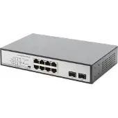 Digitus DN-95140 - Commutateur - non administrable - 6 x 10/100/1000 (PoE++) + 2 x 10/100/1000 + 2 x Gigabit SFP (Uplink) - Bureau, rackable, montage mural - PoE++ (180 W)