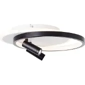 Eglo Plafonnier LED moderne EUNOMIA | noir blanc avec variateur d'intensité à 3 niveaux et deux spots | 30W 2900 lumens 3000 Kelvin | métal/plastique