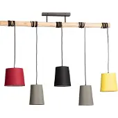 LINDBY Suspension , Amilia, dimmable, Bois, Salle à manger, Tissu / textile, Jeune