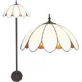 Clayre & Eef Lampadaire Tiffany Ø 46x166 cm Blanc Polyrésine